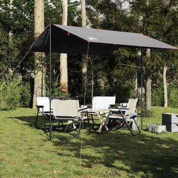 vidaXL Kampeerluifel waterdicht 300x294 cm grijs en oranje, Verzenden, Nieuw, Tot en met 2