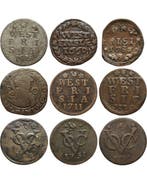 Nederland, West-Friesland Stuiver & Duit, Lot of 9 coins