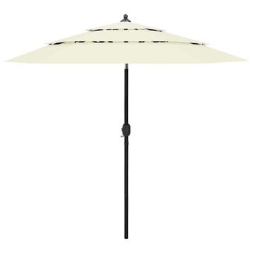 vidaXL Parasol 3-laags met aluminium paal 2,5 m zandkleurig, Verzenden, Nieuw, 2 tot 3 meter