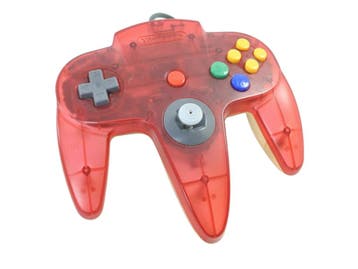 Originele Nintendo 64 Controller Clear Red, Spelcomputers en Games, Spelcomputers | Nintendo 64, Ophalen of Verzenden, Zo goed als nieuw