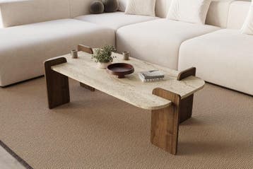 Asir 116SAM1505 Salontafel Travertijn Walnoot van 99 voor 59, Huis en Inrichting, Tafels | Salontafels, Overige materialen, 50 tot 100 cm