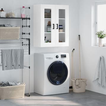 vidaXL Bovenkast 69,5x34x90 cm wit, Verzenden, Nieuw, 50 tot 100 cm, Minder dan 100 cm