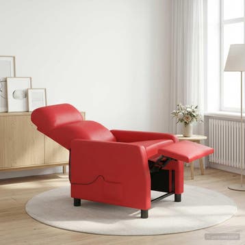vidaXL Massage Recliner Rood Kunstleer, Huis en Inrichting, Verzenden, Nieuw