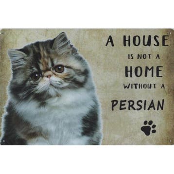 Wandbord Katten - A House Is Not A Home Without A Persian, Ophalen of Verzenden, Nieuw