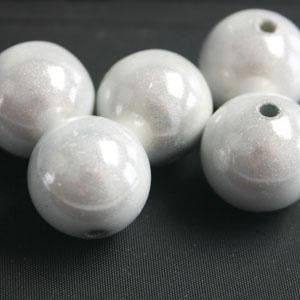 20 stuks Miracle/3-D kraal rond 6 mm gat: c.a. 1,5mm Wit..., Ophalen of Verzenden, Nieuw, Kraal