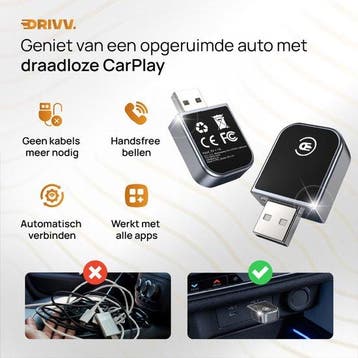 2dekans | Drivv. 2-in-1 CarPlay Dongle - USB-C & USB-A, Ophalen of Verzenden, Zo goed als nieuw