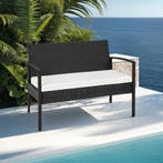 Wicker zitgroep Sparta 3+1 - zwart, Verzenden, Nieuw