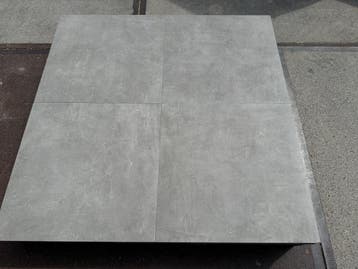 Veiling - 27,36 M2 Keramische Tegel Betonlook Grijs 60x60x3, Tuin en Terras, Tegels en Klinkers, Nieuw