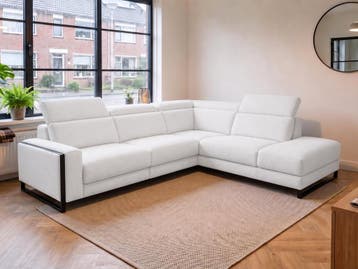 Hoekbank Meppel - hoekbanken - Wit, Huis en Inrichting, Nieuw, 150 cm of meer, Stof, 250 tot 300 cm