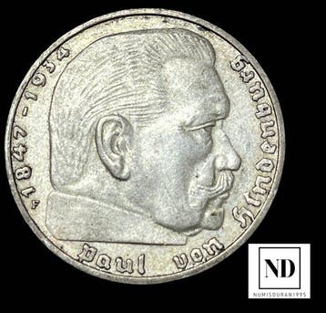 Duitsland. 2 Mark 1939 - Alemania (Zonder minimumprijs), Postzegels en Munten, Munten | Europa | Niet-Euromunten