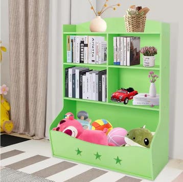 Kinderboekenkast met Speelgoedopberger – Kast 76,5×34×93 cm, Verzenden, Nieuw