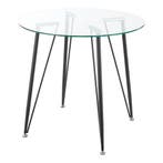 [en.casa] Glazen tafel Huittinen rond 72x80 cm zwart en tran, Verzenden, Nieuw