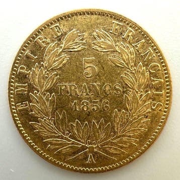 Frankrijk. Napoléon III. 5 Francs 1856-A, Paris (Zonder