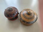 2 ronde dozen - Hout - Afghanistan - Begin 20e eeuw