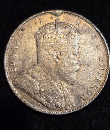 Straits Settlements. Edward VII. 1 Dollar 1907 (Zonder, Postzegels en Munten, Munten | Europa | Niet-Euromunten