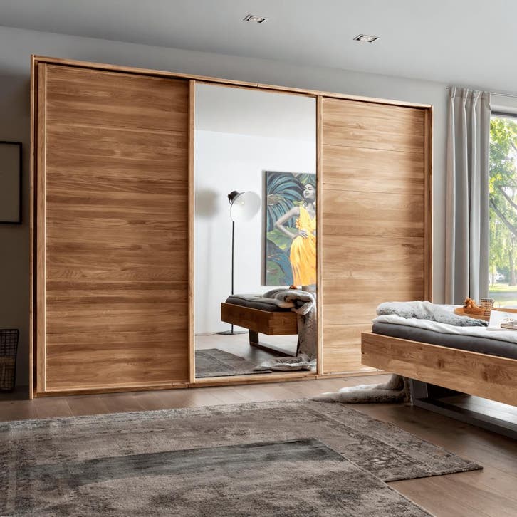 Forestales Woodview Massief Eikenhout Zweefdeur Kledingkast, Huis en Inrichting, Kasten | Kledingkasten