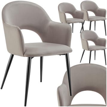 Eetkamerstoel Sachel, fluweellook, gestoffeerd, 120 kg, Huis en Inrichting, Stoelen, Verzenden, Nieuw