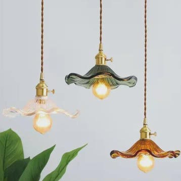 Nordic Minimalistische Glazen Hanglamp met Koperen Fitting -, Verzenden, Nieuw
