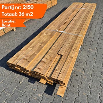 Partij Thermo Vuren Geborstelde Planken 4200x90x18mm, Ophalen of Verzenden, Nieuw