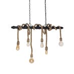 Qazqa industriële 6-lichts touwen hanglamp, zwart, Ophalen of Verzenden, Nieuw in verpakking, Verlichting