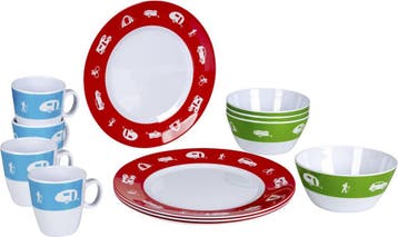 Bo-Camp Happy Camp melamine serviesset - 12-delig, Verzenden, Nieuw