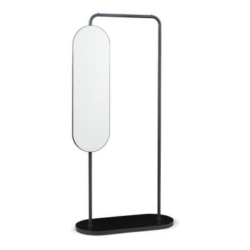 Kledingrek Vamn met spiegel 167x80x35 cm zwart [en.casa], Huis en Inrichting, Kasten | Kledingkasten, Verzenden, Nieuw