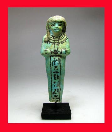 Oude Egypte, Nieuwe rijk Faience Zeldzame faience shabti van