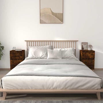 vidaXL Nachtkastjes 2 st 40x35x70 cm gerookt eikenkleurig, Minder dan 45 cm, Verzenden, Nieuw, 70 cm of meer