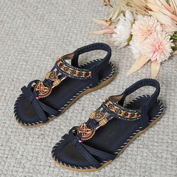 Bohemian Thong Sandals Summer Fashion Flowers Flat Beach, Kleding | Dames, Jumpsuits, Ophalen of Verzenden, Nieuw