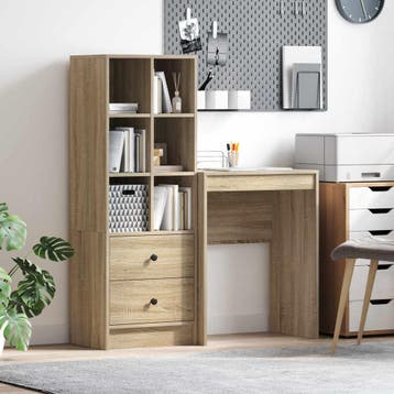 vidaXL Bureau Sonoma Eiken 105,5 x 34 x 127 cm 2 st, Huis en Inrichting, Bureaus, Verzenden, Nieuw