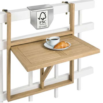 Hangtafel voor balkon, acaciahout in teaklook, 65x45x87cm..., Verzenden, Nieuw
