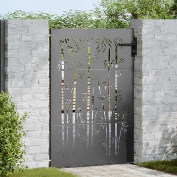 vidaXL Tuinpoort 85 x 125 cm Poedergecoat staal Zwart, Verzenden, Nieuw