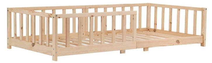 Kukka 90 x 190/200 cm Naturel Houten Vloerbed, Kinderen en Baby's, Kinderkamer | Complete kinderkamers, Nieuw, Verzenden