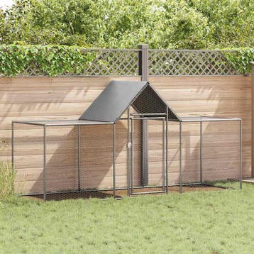 vidaXL Kippenren 3x1x1,5 m gegalvaniseerd staal, Verzenden, Nieuw