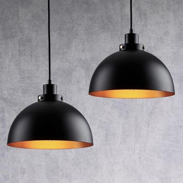 Retro Hanglampen Zwart 28cm | Tweedekansje | OP=OP, Huis en Inrichting, Ophalen of Verzenden, Nieuw, Metaal, Industrieel