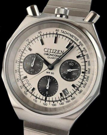 Citizen - Bullhead Hexagonal Chronograph Panda Dial - Zonder, Nieuw