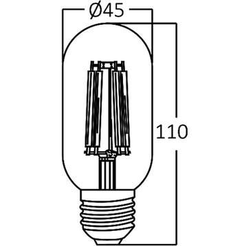 LED Lamp E27 Buis Filament - Brinton - Amber 4W 360lm - 822, Ophalen of Verzenden, Nieuw, E27 (groot), Led-lamp