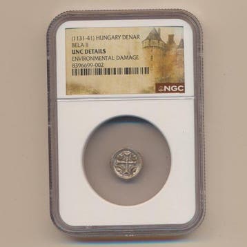 . Hongarije Bela II. Denar ND / 1131-1141 - AU Details