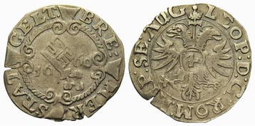 4 Grote 1660 Bremen Stadt:, Postzegels en Munten, Verzenden