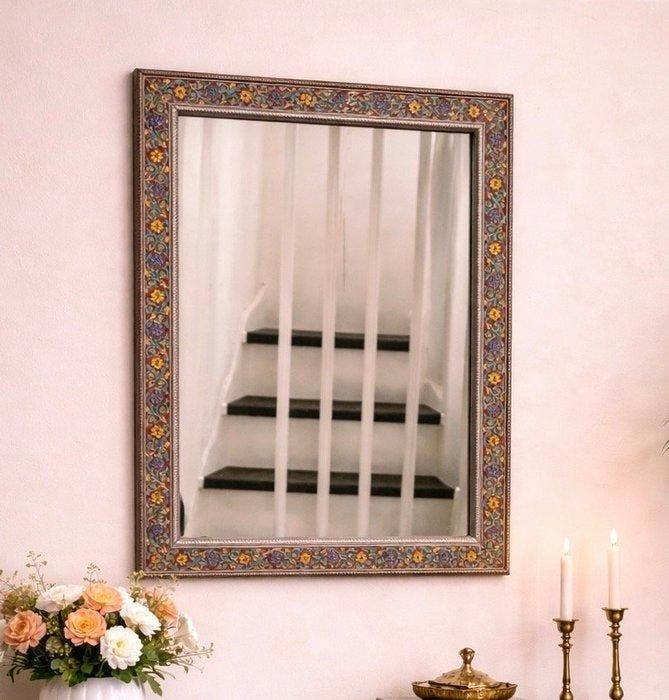 Spiegel - Glas, Hout, Metaal, Antiek en Kunst, Kunst | Designobjecten