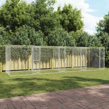 vidaXL Hondenbench Zilver 800 x 200 x 200 cm Gegalvaniseerd, Verzenden, Nieuw