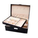 Juwelendoos XL - Zwart - 23 x 17 x 9 cm - Sieradendoos -, Verzenden, Nieuw