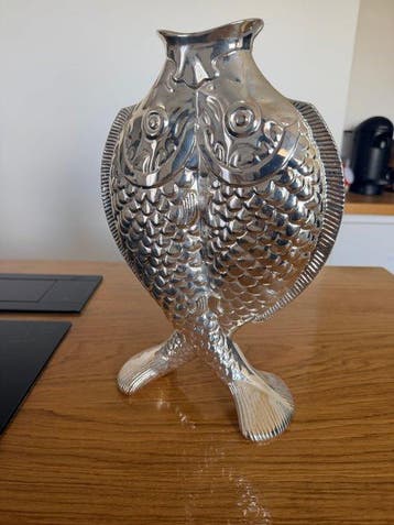 Christofle - Emile Reiber - Vaas - Vase Poisson - Verzilverd