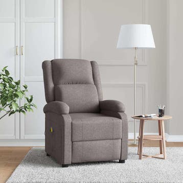 vidaXL Massagestoel stof taupe, Verzenden, Nieuw