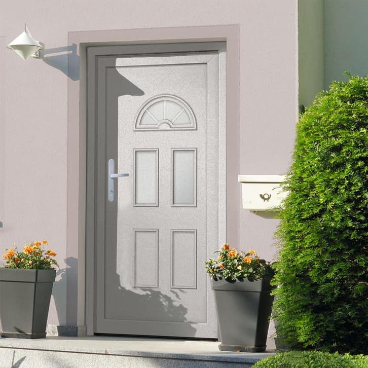 vidaXL Voordeur 88x208 cm PVC wit, Doe-het-zelf en Verbouw, Deuren en Horren, Nieuw, Verzenden