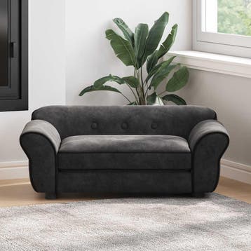 vidaXL Hondenbank 72x45x30 cm pluche zwart, Dieren en Toebehoren, Verzenden, Nieuw