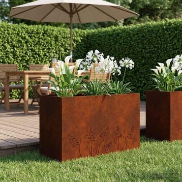 vidaXL Plantenbak Roestkleurig 80 x 30 x 49 cm weervast, Verzenden, Minder dan 60 cm, Nieuw, Metaal