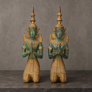 sculptuur, Vintage Teppanom - Temple guardians - 48 cm -