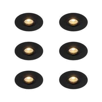 Set van 6 Moderne inbouwspot zwart 12 cm - Buco, Verzenden, Nieuw