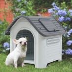 Hondenhok Bello met dakluik kunststof wit en grijs 87x72x75, Verzenden, Nieuw